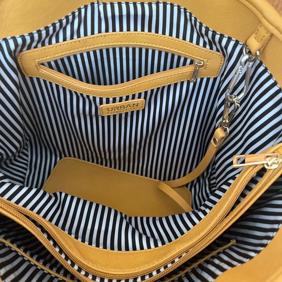 Urban expressions Yellow Leather Tote Bag with wristlet - Picture 5 of 6